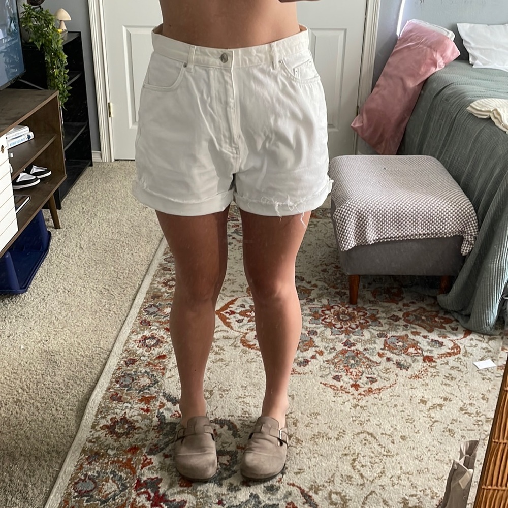 Asos White Mid Length Shorts